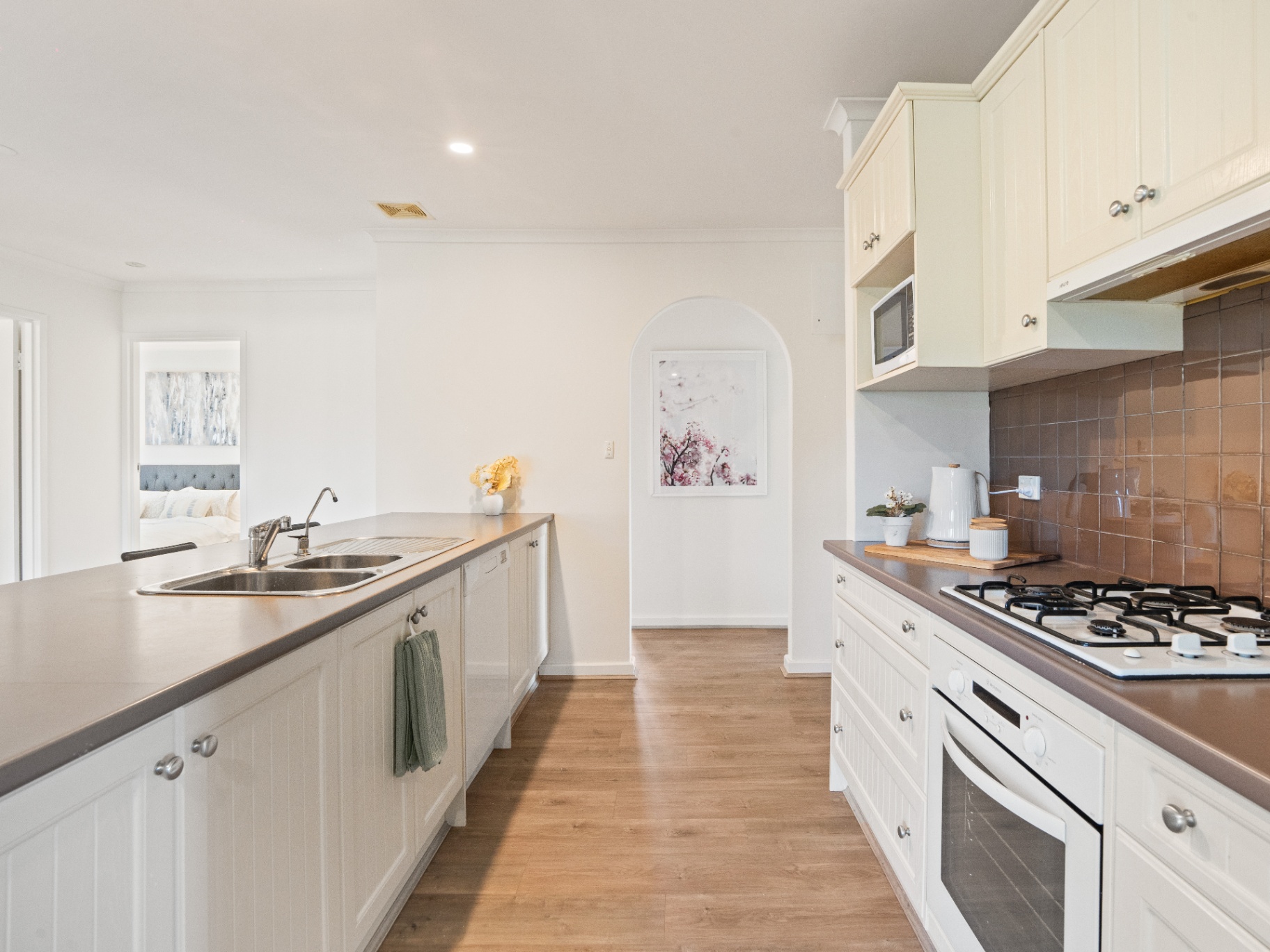 Modern kitchen in Stay at Seaford, a Luxe-managed holiday home in Seaford, Adelaide