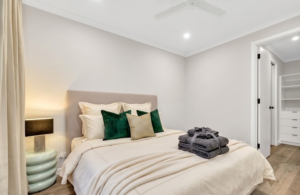 Master bedroom of Luxury on Leeds, a Luxe-managed short-term rental in Adelaide CBD, Adelaide