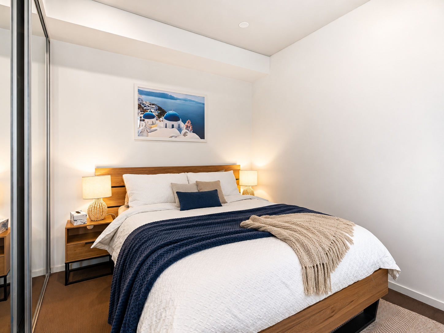 Master bedroom of Parkland Vista Luxury Retreat, a Luxe-managed Adelaide Airbnb in Adelaide CBD, Adelaide