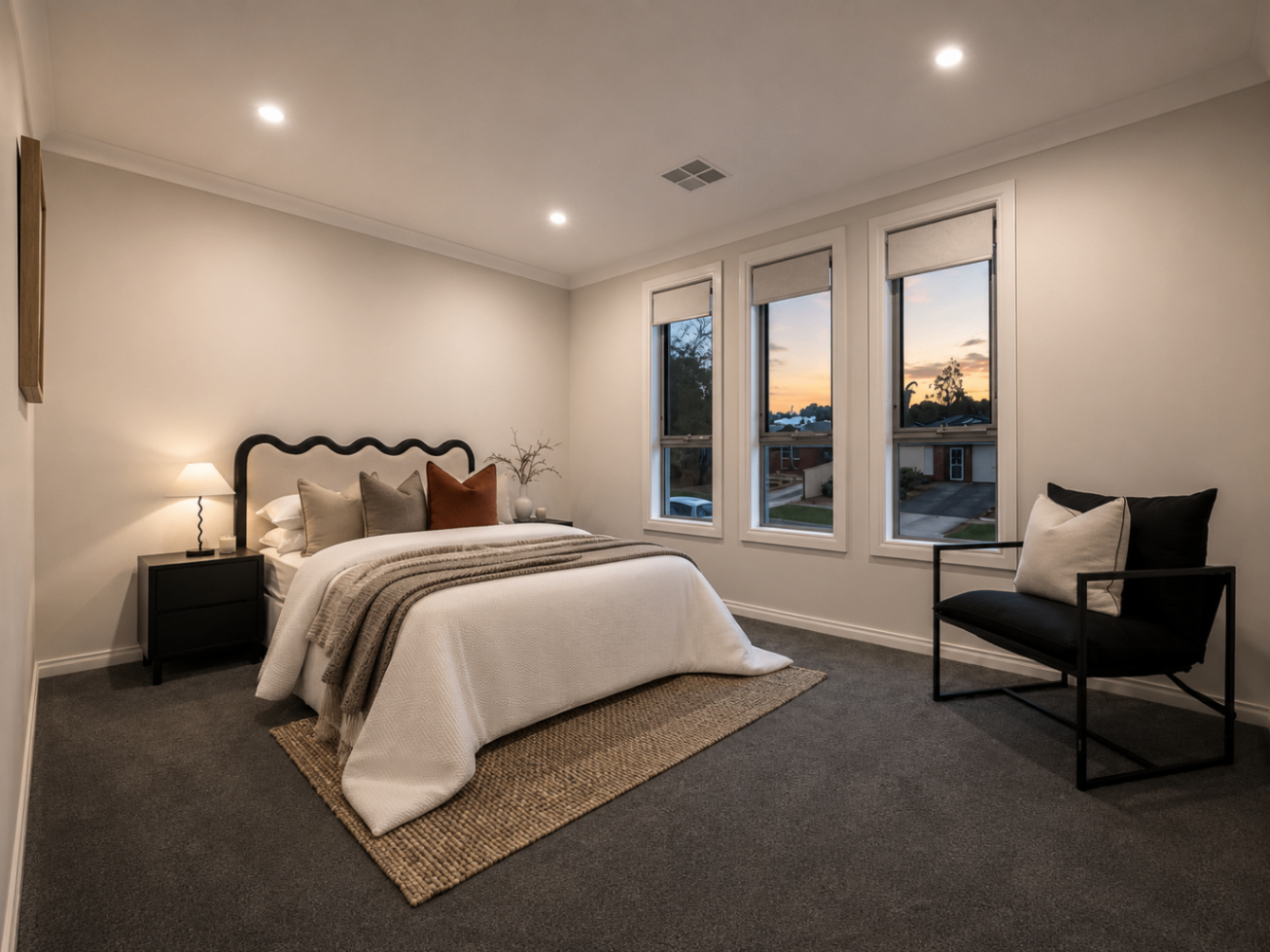 Master bedroom of Estate on Enfield, a Luxe-managed short-term rental in Enfield, Adelaide