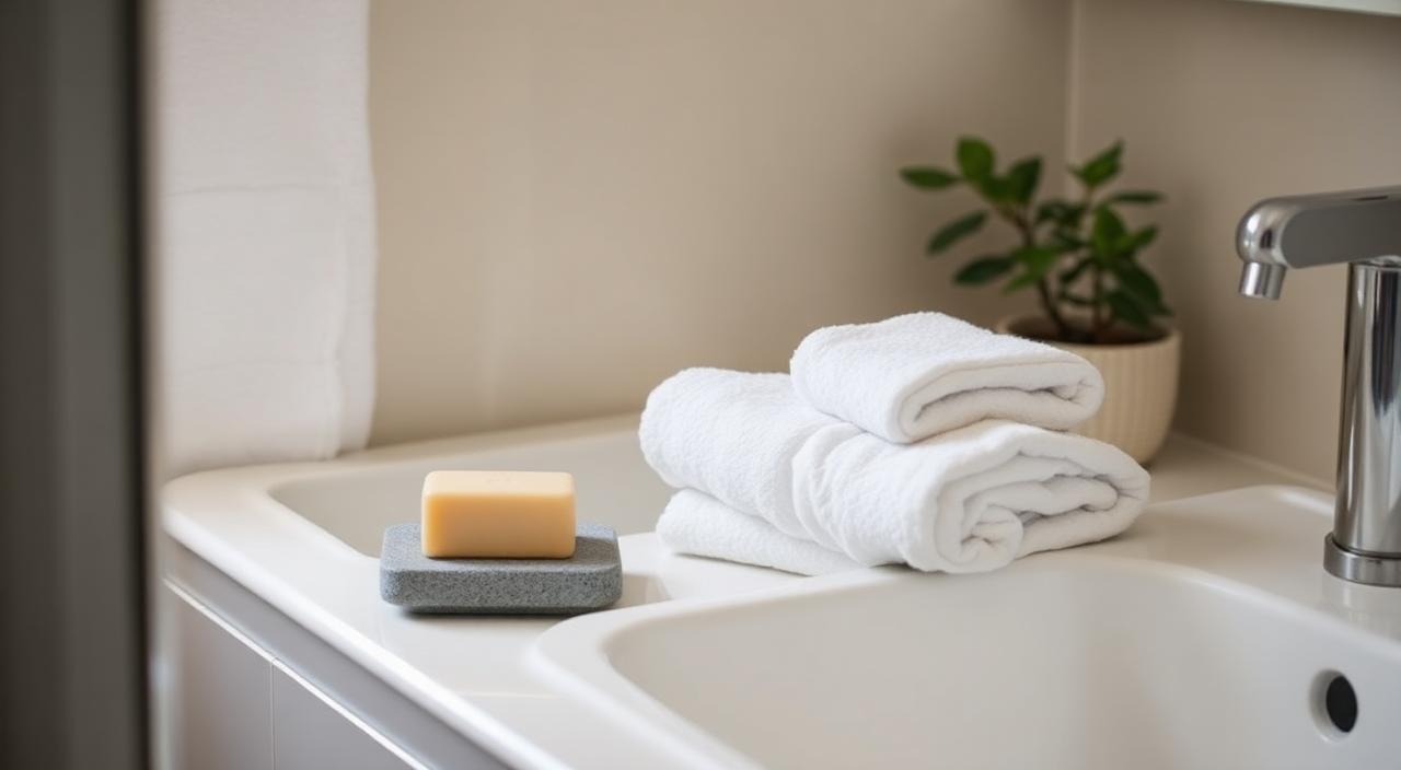 Detail of a Stirling short-stay bathroom turnover