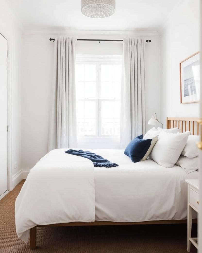 Styled coastal bedroom in a Glenelg Luxe-managed short-stay