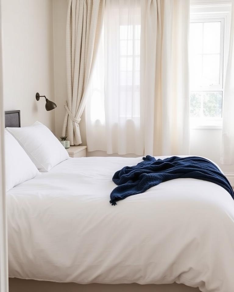 Styled bedroom in a Glenelg North Luxe-managed short-stay