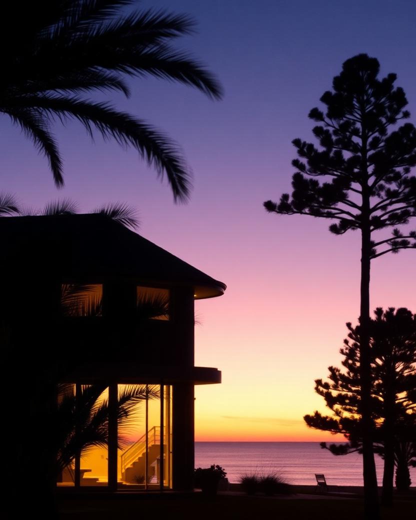 Adelaide holiday rental at dusk managed by Luxe Managements
